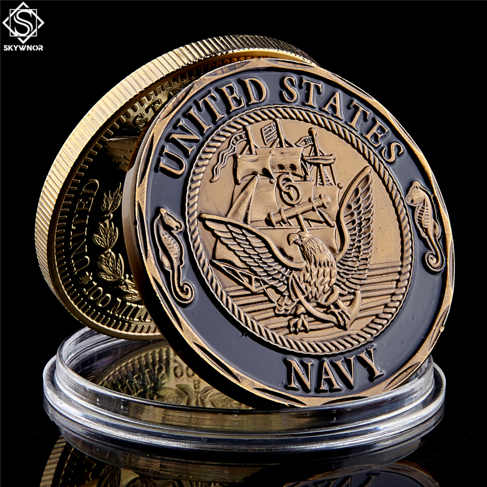 U.S Navy Craft Shellback Crossing the Line Sailor Copper Plated Commemorative Challenge Coin Gift-image-584146274