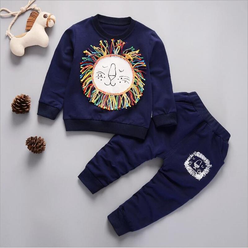 

Clothing Autumn Winter Children Cotton Underwear Long-sleeved T-shirt Trousers Baby Printing Clothes Pants Boy Girl Sport Suit, Orange