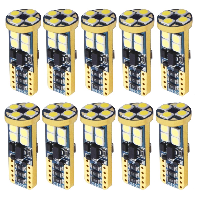 

10PCS T10 W5W 501 LED Car Parking Light 500LM Super Bright 3030 SMD CANBUS NO ERROR Auto Reading Lamp WY5W Wedge Tail Side Bulb, As pic
