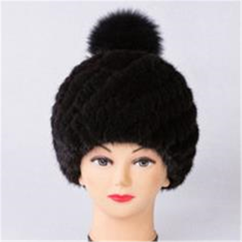 

Female Winter Plus Size Thickening Mink Hair Hat Woman Encryption Warm Oversized Ball Doll Leather Strawhat Fur Hats