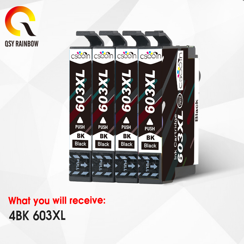 

QSYRAINBOW4BK T603XL 603 XL Ink Cartridge for XP-2100 XP-2105 XP-3100 XP-3105 XP-4100 XP-4105 WF-2810 WF-2830 WF-2850