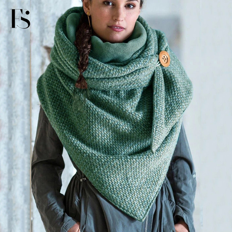 

Scarves Fashion Casual Thick Warm Shawl Scarf Solid Color Triangle Wraps