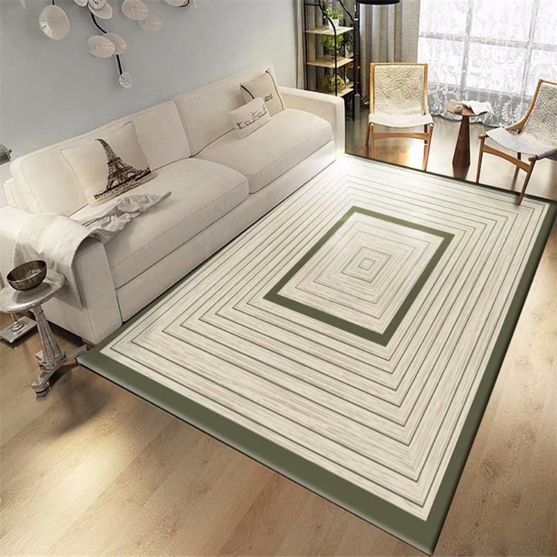 

Modern Geometric Square Carpet Parlor Sofa Area Rugs Flannel Soft Bedroom Bedside Rugs Mat Large Living Room Carpet, No-03