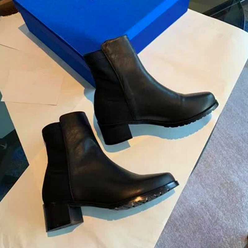 

Genuine Suede Leather Women Ankle Boots Fashion Patchwork Boots Ruwnay Autumn Winter For Women Combat, As show