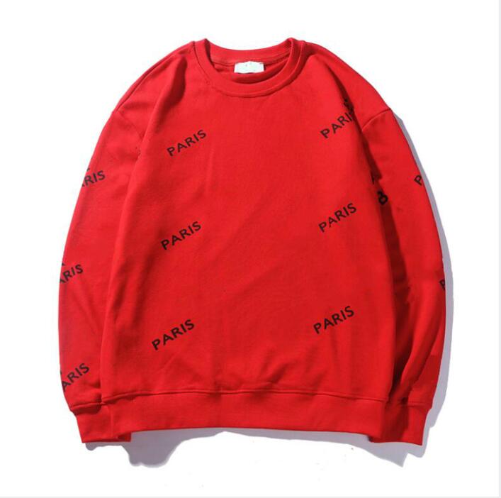 

New Men Hoodie Luxury Sweater Black White Red Pure Cotton O-Neck paris Print Hoody High end quality Casual Loose Fit Streetwear Male Female Hoodie Sweatshirt, Customize