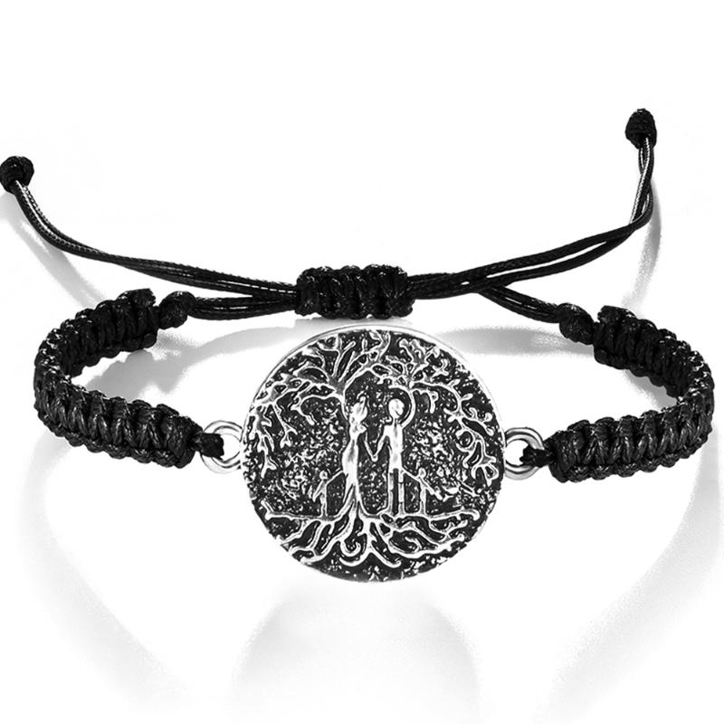 

Double Sided Carved bracelet Parent &Several Children Family Tree of Life bracelet Mom Kid Mothers Fathers Day Gift Dropshipping