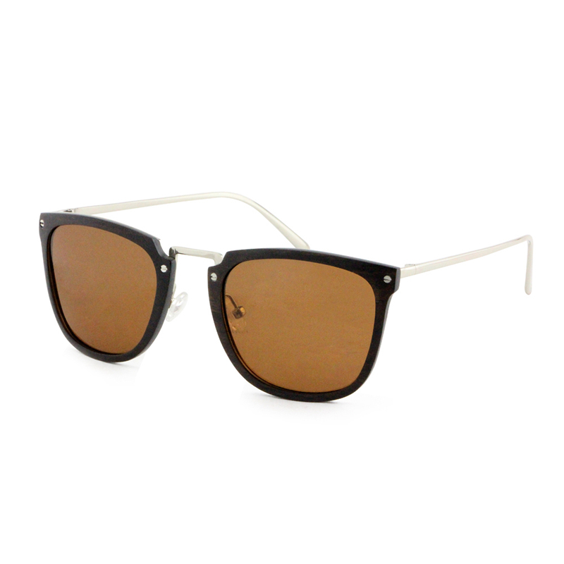 

Dropshipping China Factory Custom Made Thin Sunglasses Women Steel Temple Square Ebony Wood Laminated Glasses Frames, White;black