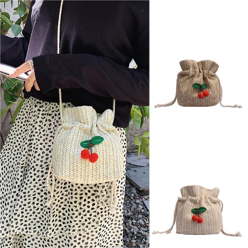 

Mnycxen Women Bucket String Beach Bags Summer Knitting Straw Bag Female Shoulder Bag Handbag Messenger Cross body Bags Tote A20, Khaki