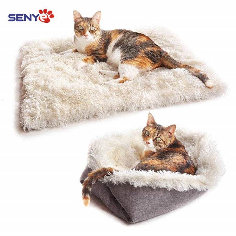 

Foldable Cat Bed Rest Dog Blanket Winter Double use of pet bed matCushion Hondenmand Plush Soft Square Plush Puppy Cat Mats