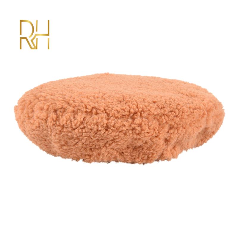 

Women Winter Hats Fashion Lamb Hair Denim Edges Berets Female Thick Warm Hats Solid Color Painter Cap RH, Green