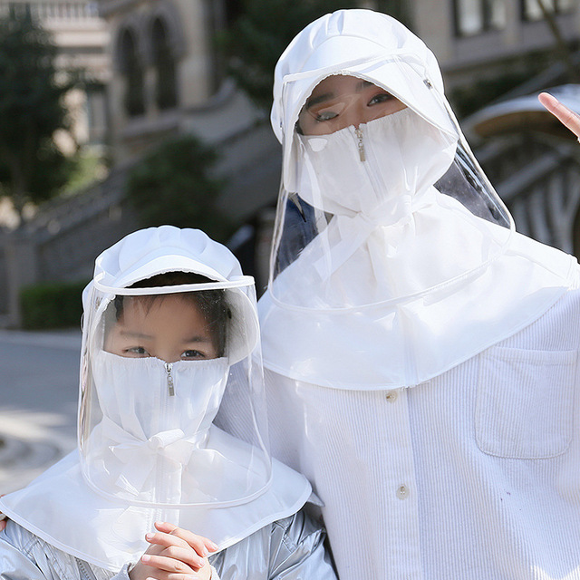 

Beanies 1PC Adult Children Hat Protective Cap Sun Dustproof Boy And Girl Removable Basin Hats Headwear Solid Ball Double-layers