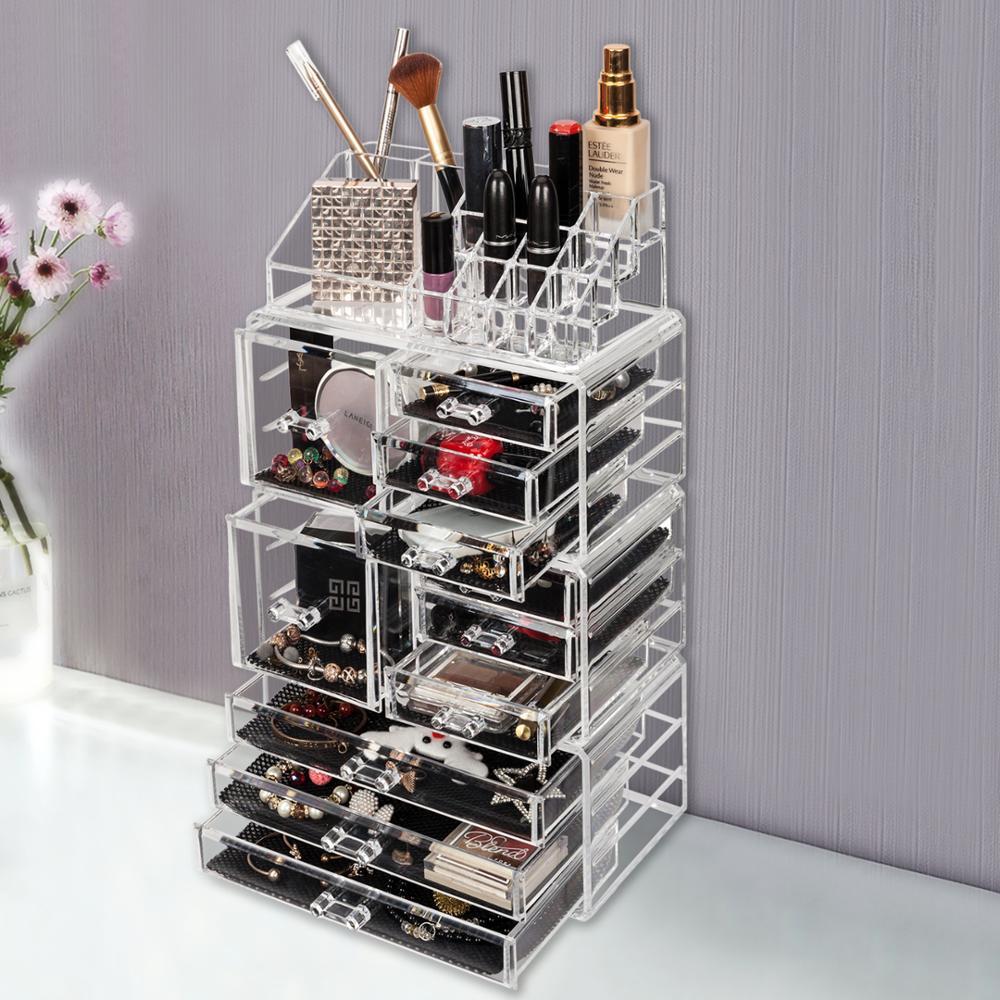 

Acrylic Cosmetic Tower Makeup Organizer Holder Case Box Jewelry Storage Drawer US Warehouse Drop Shipping Available