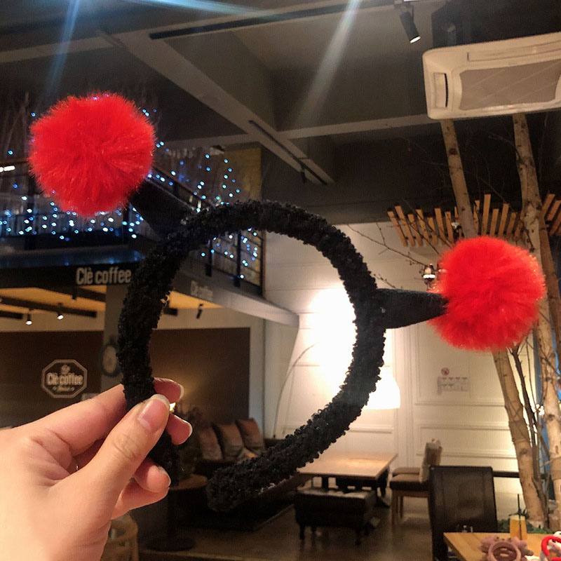 

Plush Ball Headband Role Playing Hair Ornament Costume Ball Headwear Hair Accessories Purim Carnival Party Decoration