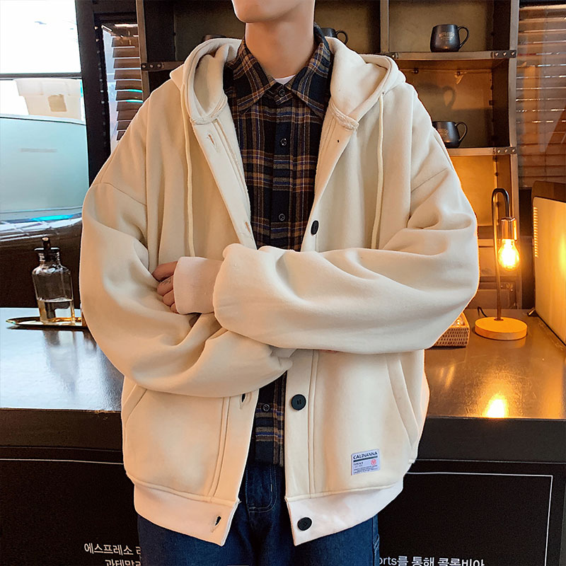 

Men' coat plus velvet padded hooded clothing men' casual fall/winter coat windbreaker streetwear hoodie harajuku Sweatshirts, Black