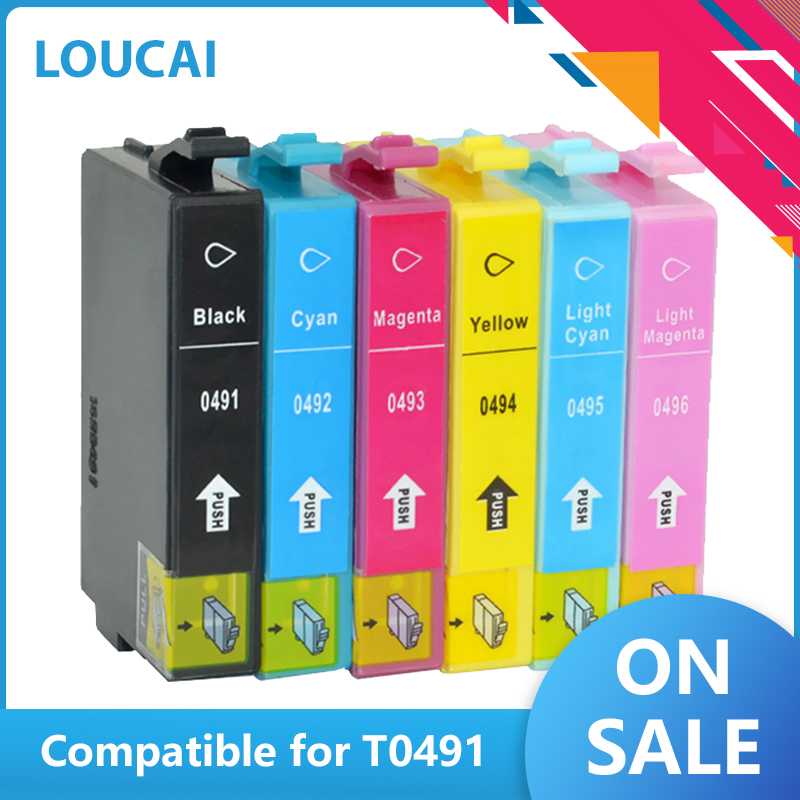 

T-0491 Cartridges T0491 T0496 For Stylus Photo R210 R230 R310 R350 RX510 RX630 RX650 Printers ink For T0491-T0496