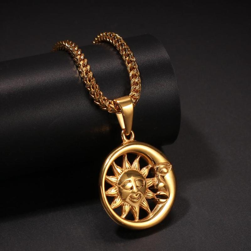 

Stainless steel fashion sun pendant vacuum color-preserving plating hip-hop fashion men's accessories