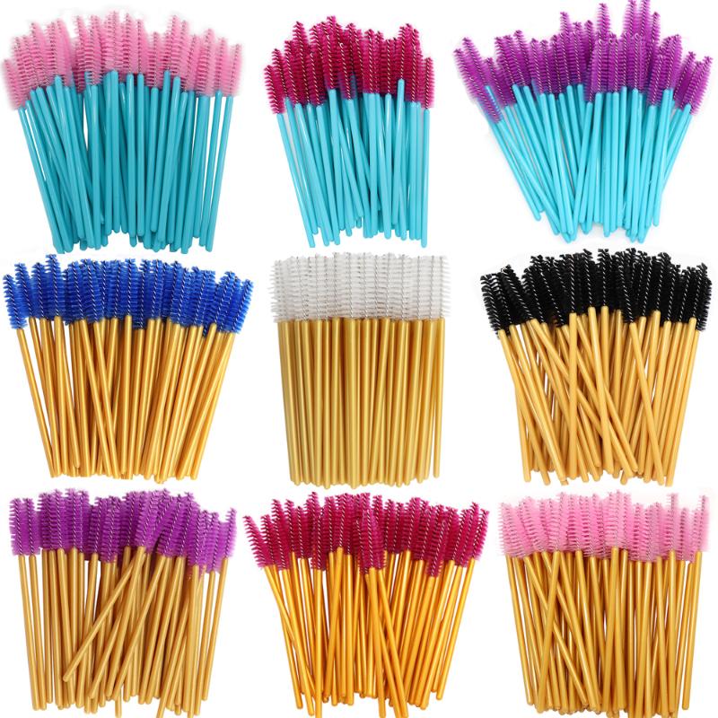 

New 50pcs/pack Blue Disposable Eyelash Brush Eyebrow Brush Mascara Applicator Eyelash Extension Multifunction Makeup Tools