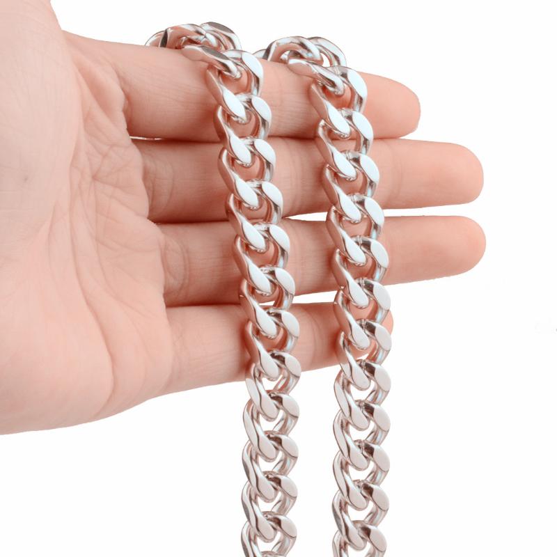 

Granny Chic Never Fade 7mm Stainless Steel Cuban Chain Necklace Waterproof Men Link Curb Chain Gift Jewelry 16-32 Inch