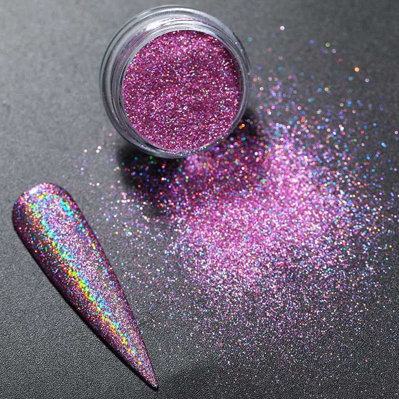 

1Box Glitter For Nails Holographics Dip Powder Mirror Polishing Chrome Pigments Silver Nail Art Decorations Laser Dazzling Dust