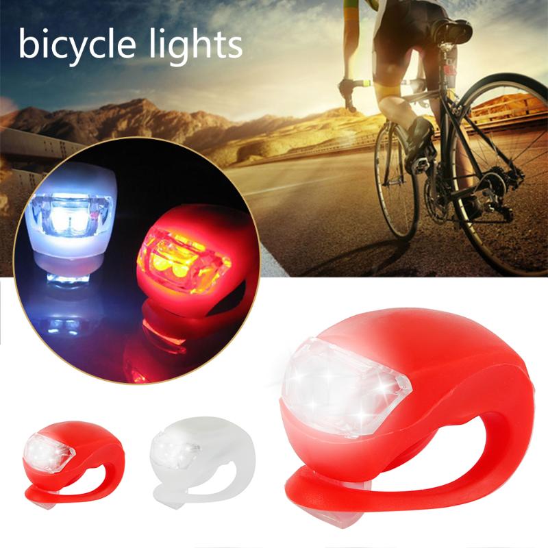 

2pcs Mini Waterproof Silicone mountain Bike Light Cycling Beetle Warning lights Front Rear Tail Lamp LED Safe Bicycle light