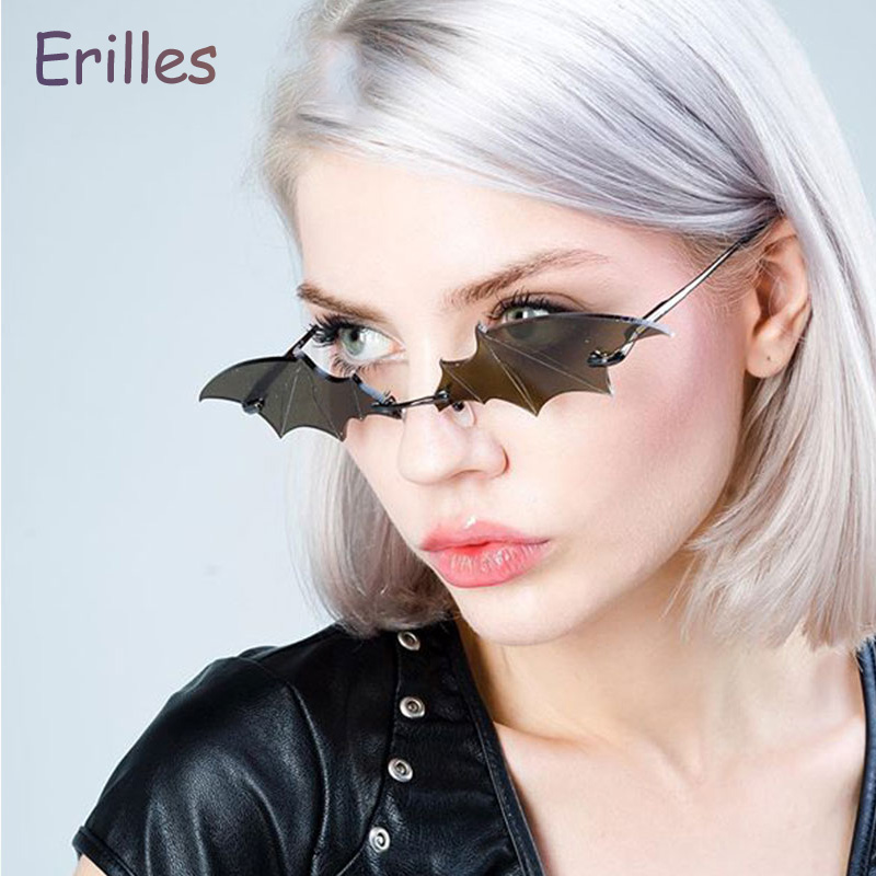 

New Fashion Bat Vintage Sunglasses Women Mirror Retro Rimless Sunglasses Men Frameless Trend Fashion Small Eyewear