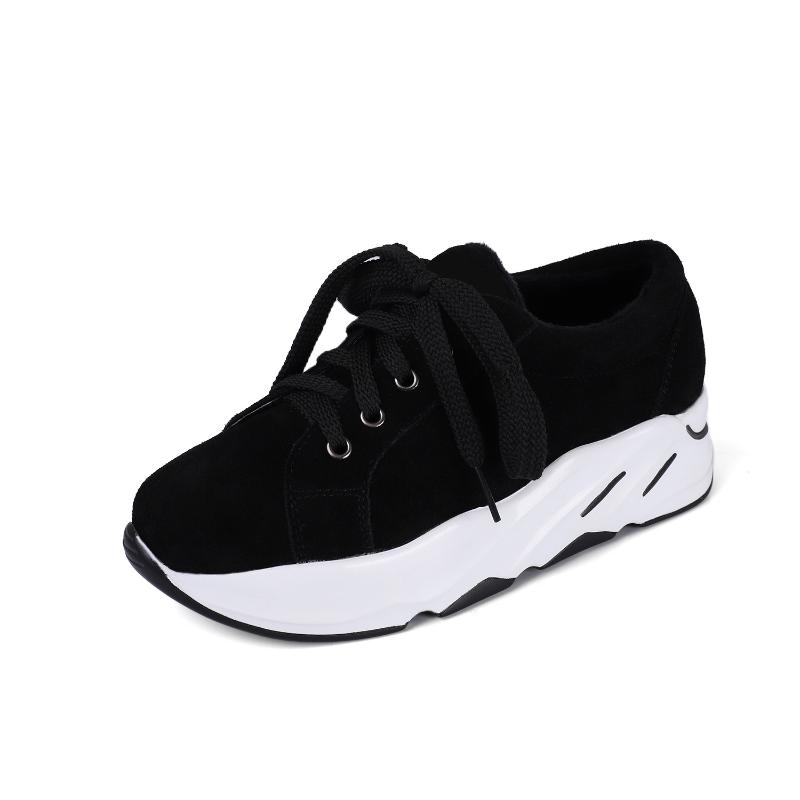 

In 2020 the spring and autumn period and the new sports recreational shoe with thick bottom wind round head, Black