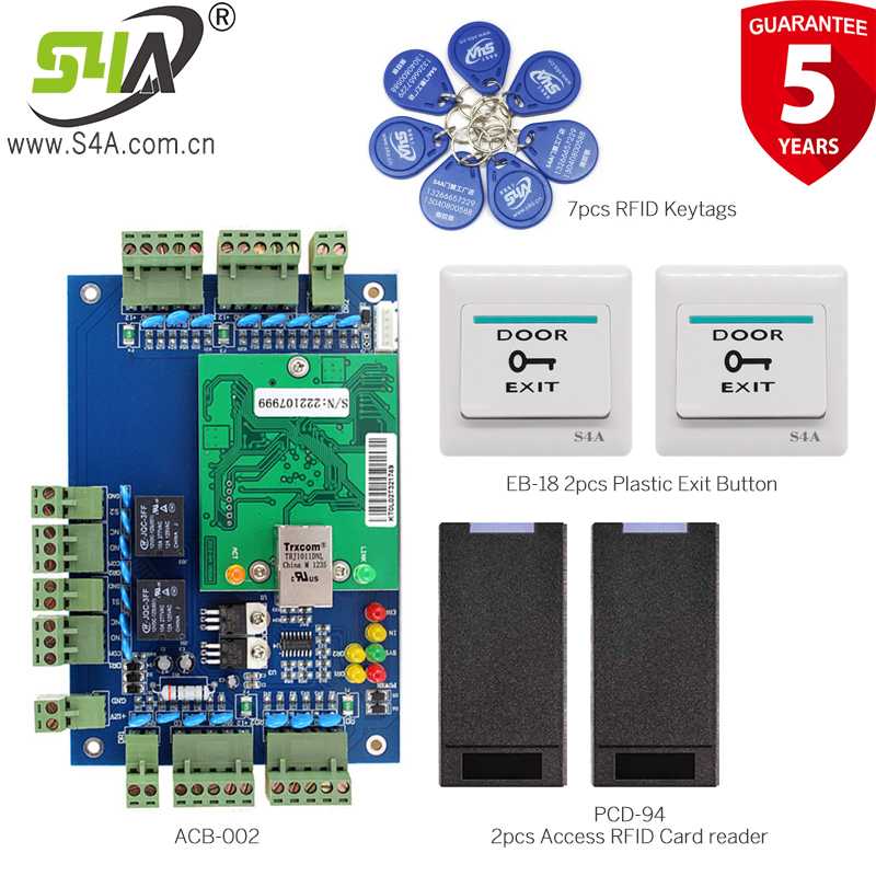 

S4A TCP/IP two door access control board can connect to two way wiegand 26/34 reader and exit button