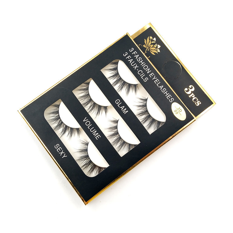 

Flash Girl Wholesale 3D09 3 Pairs/Set 100% Handmade Eyelashes Professional Fale Eyelash Makeup Tool