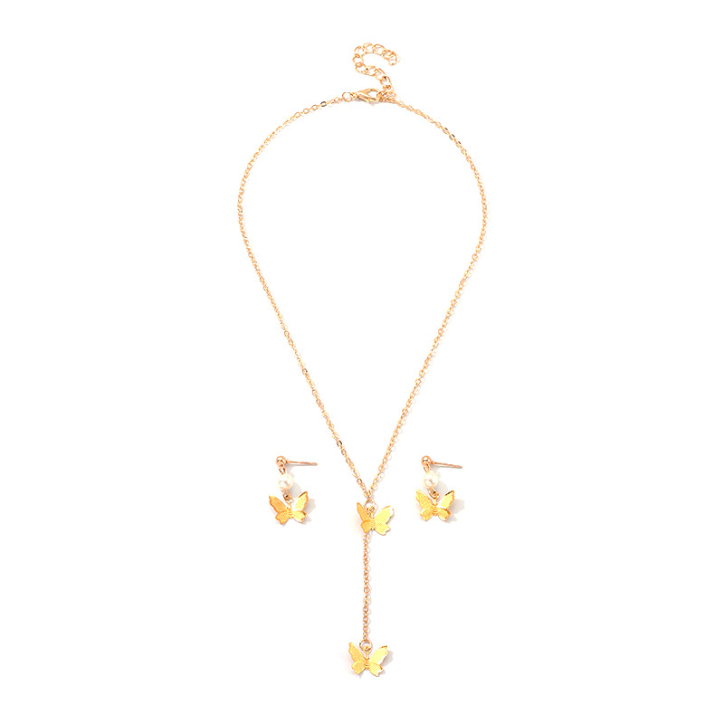 

Alloy Butterfly Set Pendant Necklace For Women Jewelry Collares Friends Accessories Chains Girl Aesthetics Suspension XL10149