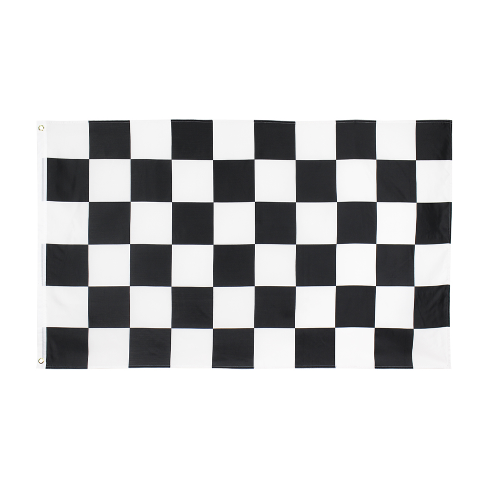 

Black White Square Checkered Racing Car Flag High Quality Direct Factory Stock Double Stitched for Decoration