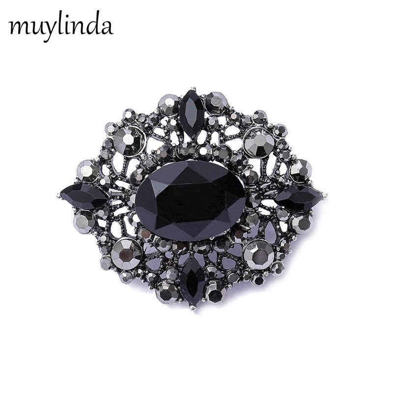 

Muylinda Flower pin Baroque Crystal Brooch Vintage Rhinestone Pin Jewelry Metal Brooche For Women Men Banquet Party Clothes Pins