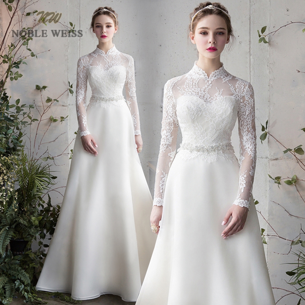 

Wedding Dress Floor length A-Line Organza Wedding Dresses Vestido De Noiva Simple Silky Organza Wedding Dress, With short train