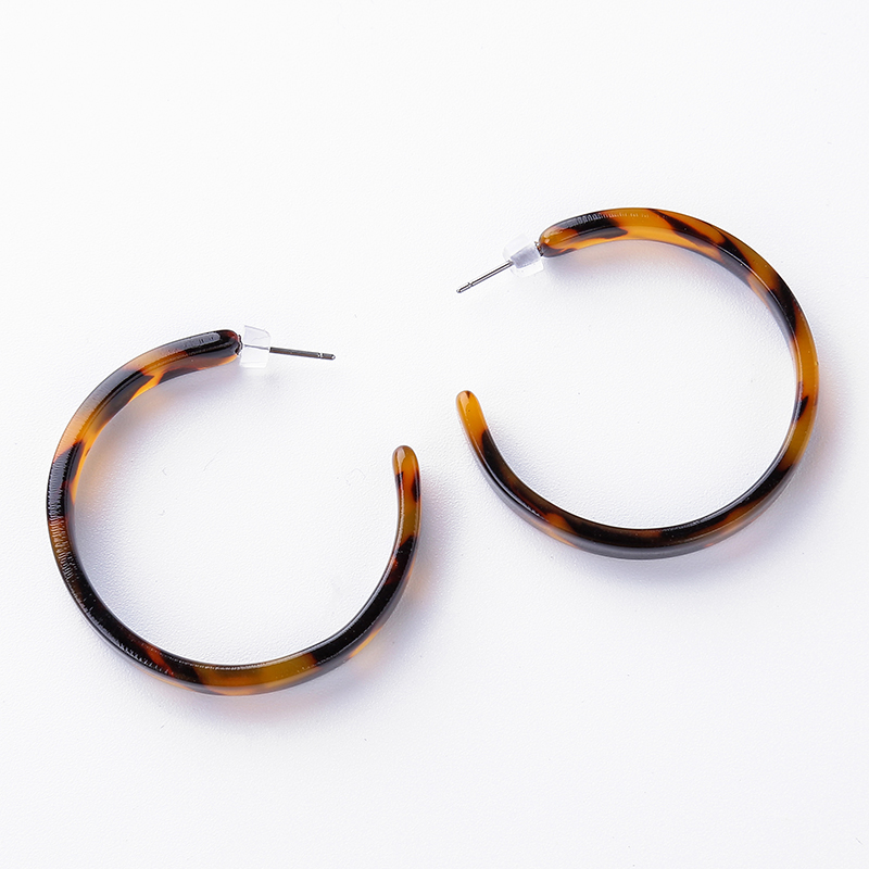 

2020 New Fashion Jewelry Acrylic Resin Round Hoop Earrings For Women Geometry Big Circle Tortoiseshell Earrings Acetate Brincos