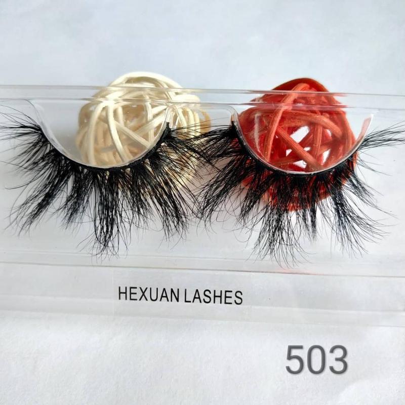 

HEXUAN LASHES FACTORY 5D Mink Lashes Natural Long False Eyelashes 25MM 100% Hand Made Makeup Fake In Qingdao China