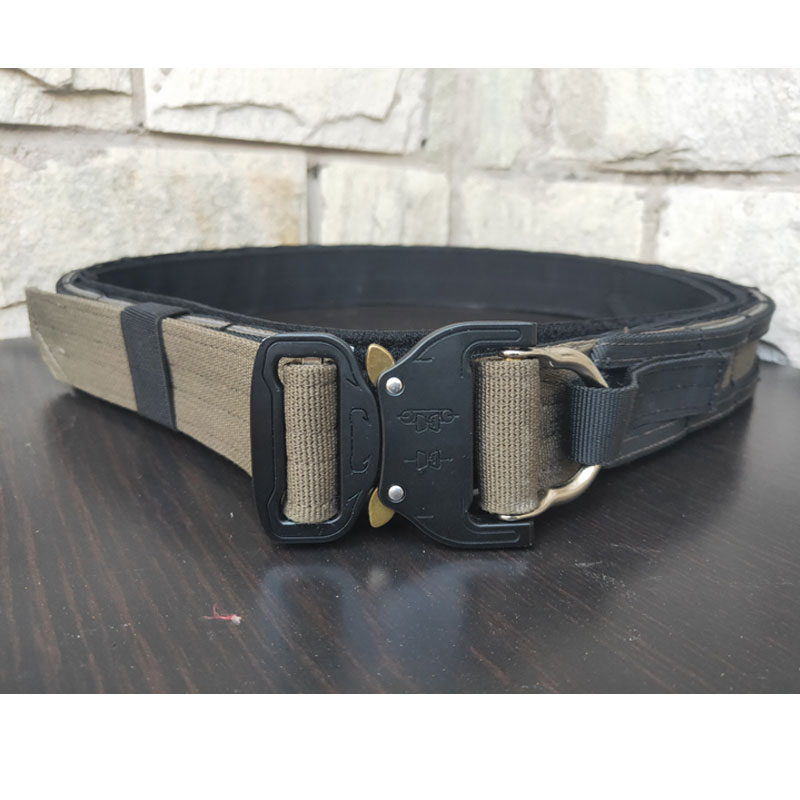 

Belt Army Tactical Molle Nylon Battle Belt Equipment Men Training Heavy Duty Waist Girdle Wide 3.8cm Adjustable, Bk