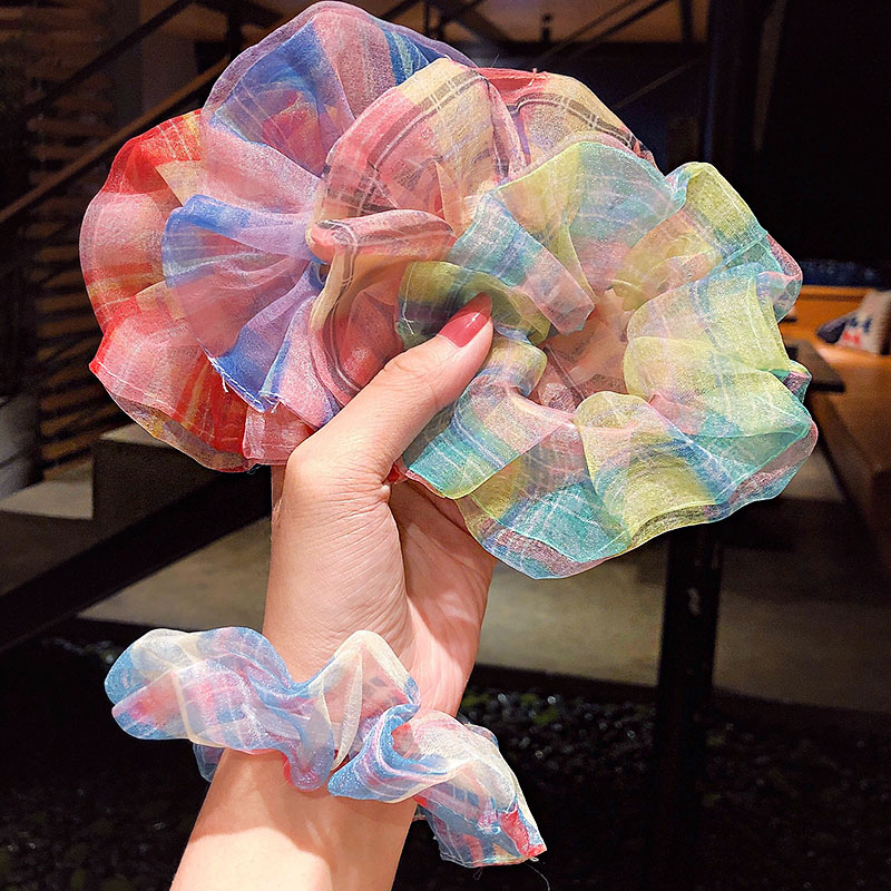 

New Women Girls Colorful Chiffon Scrunchie Rubber Bands Ponytail Holder Headband Sweet Hair Ornament Fashion Hair Accessories