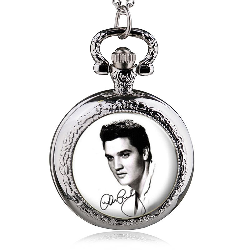 

New Arrival Pattern Pocket Watch Necklace Chain Pendant Necklace Quartz Watch Men Women Clock, Silver