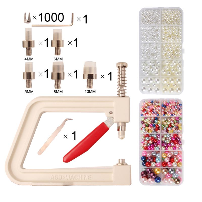 

Sewing Notions & Tools All Sizes Manual Round Pearl Fixing Machine Attach For Garments Clothes Decor Beading Supplies Kit