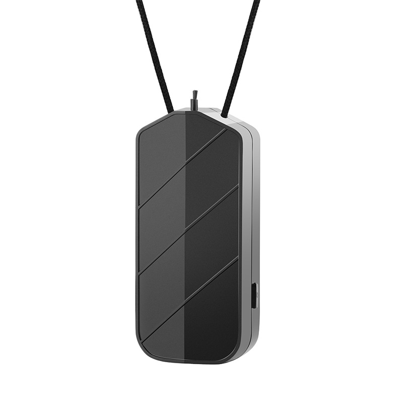

EAS-Personal Wearable Air Purifier with Led Light Necklace Mini Portable Air Freshener Ionizer Negative Ion Generator Black