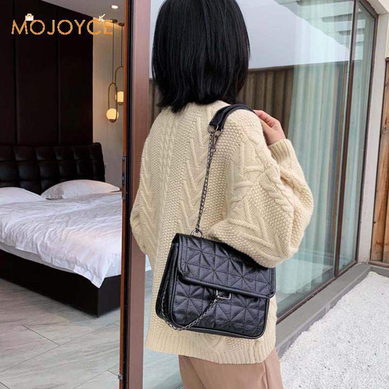 

Retro Leather Crossbody Handbags Women Chain Shoulder Messenger Totes Bags Office Ladies Elegant Solid ColorShoulder Bag, Coffee