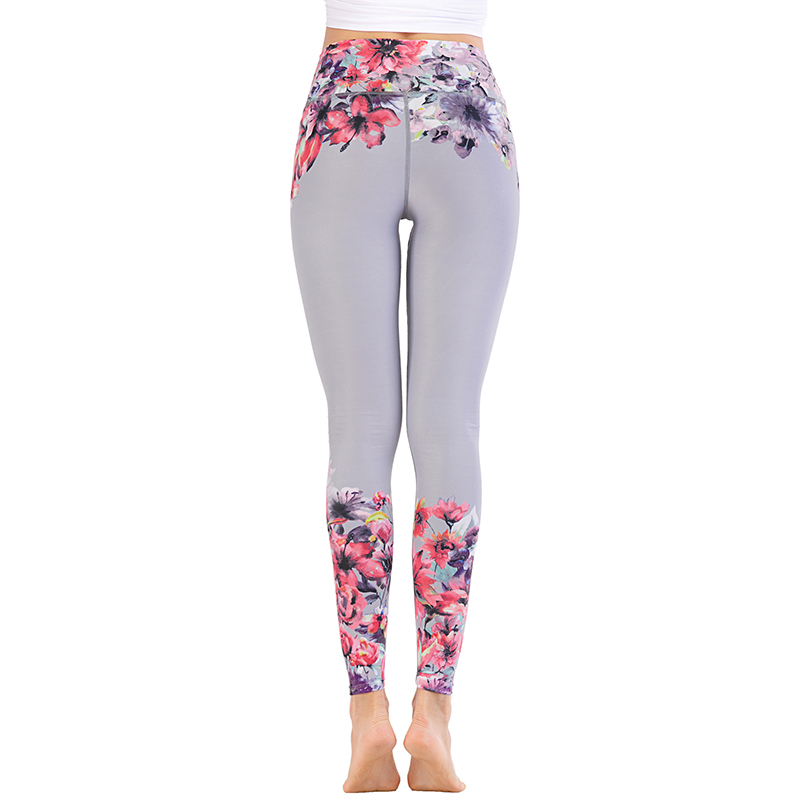 

Women Yoga Pants Tummy Control Fitness Legging Floral Printed Workout Running Sportswear Female Trainning Leggins Stretch, As the picture