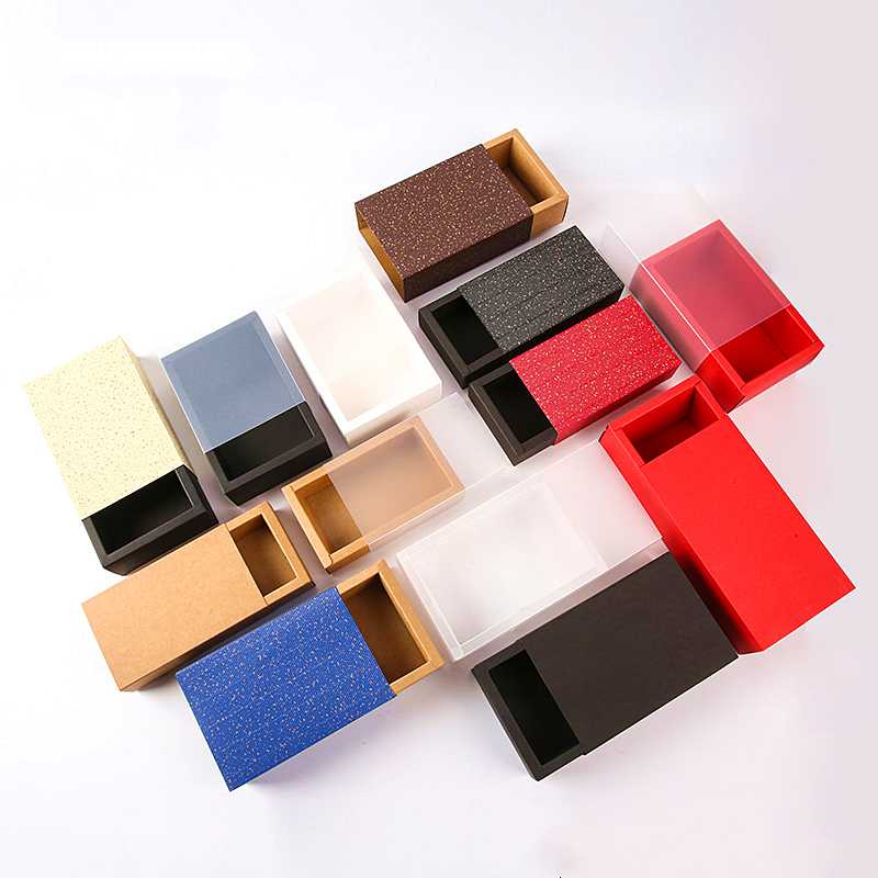 

10pcs Kraft Paper Box With Frosted transparent cover Drawer Style Cardboard Box For Doll Packaging Jewelry Gift
