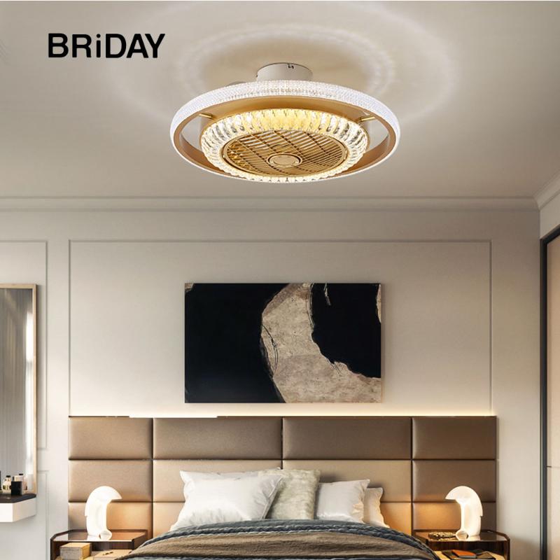 

bluetooth crystal smart modern led ceiling fan lamps with lights app remote control ventilator lamp Silent Motor bedroom decor