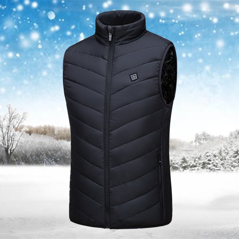 

2020 Outdoor Men Electric Heated Vest Usb Charging Heating Warm Vest Control Temperature Outdoor Winter Thermal Jacket chaleco, Black