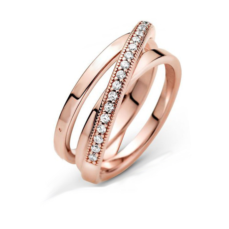

Pre-Autumn New 2020 Signature Crossover Over Triple Band Ring Women Engagement Jewelry Making Wedding Rings