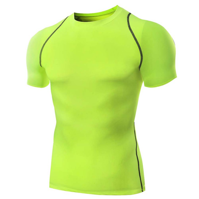 

Men Boy Quick Dry Sport T-Shirt Gym Bodybuilding Workout Clothing Training Tops Short Sleeve Tees, Green