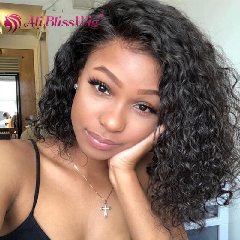 

Kinky Curly Wigs Short Bob Human Hair Wigs 4x4 Lace Closure Wig Human Hair Lace For Women Curly Brazilian Remy, Natural color
