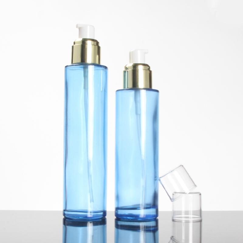 

20ml Blue Cosmetic Bottle Glass Perfume Spray Bottle,Lotion Pump Container