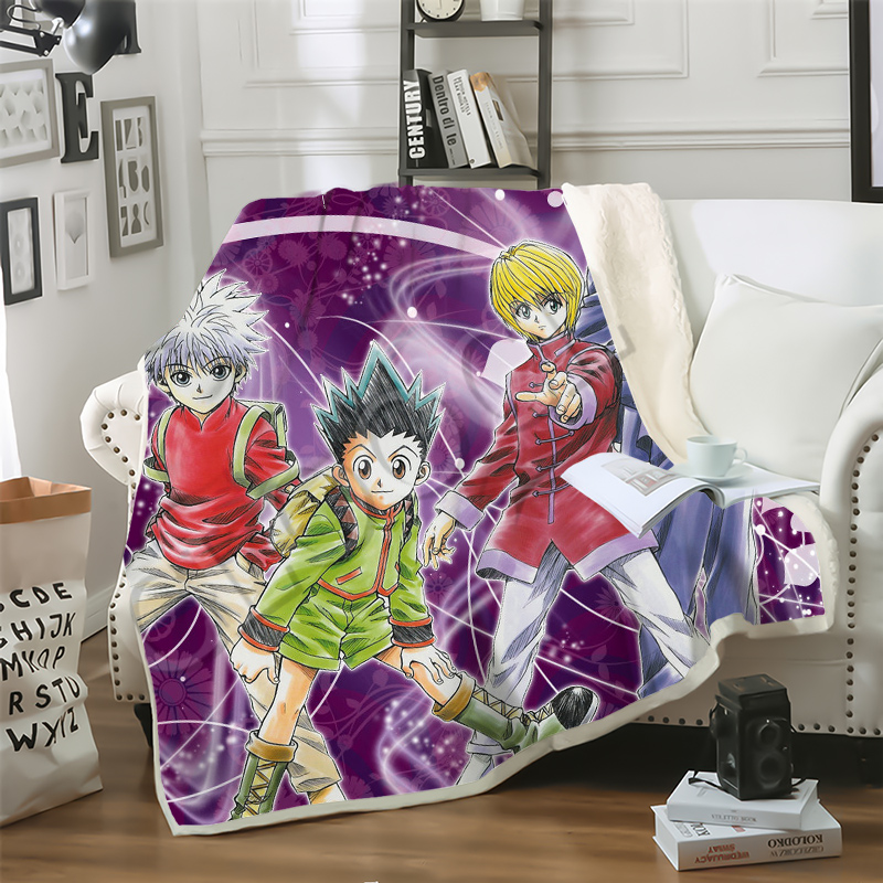

CLOOCL Newest Japanese Anime Hunter X Hunter Blanket 3D Print Double Layer Fashion Casual Sofa Youth Bedding Throw Winter Warm Blankets
