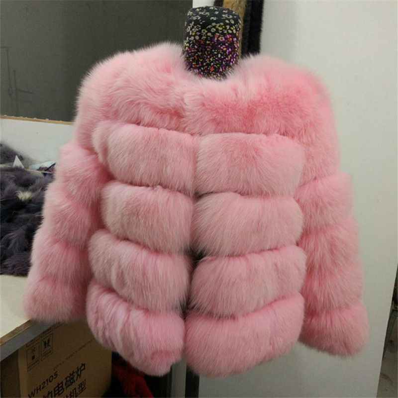 

Women Warm Real Fur Coat Short Slim Winter Genuine Fur Jacket Fashion Outwear Luxury Natural Coat For Girls, Brown